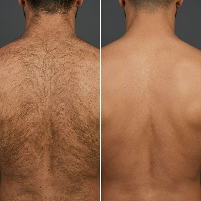 Before after rezultat laserskega odstranjevanja dlak pri moških