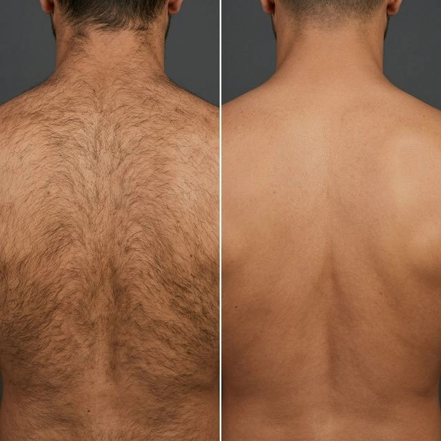 Before after rezultat laserskega odstranjevanja dlak pri moških